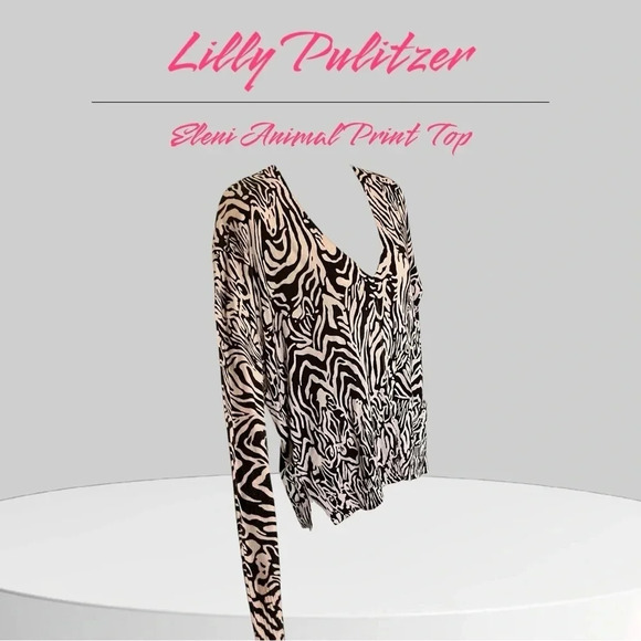 Lilly Pulitzer | Eleni Animal Print Top - Picture 3 of 8